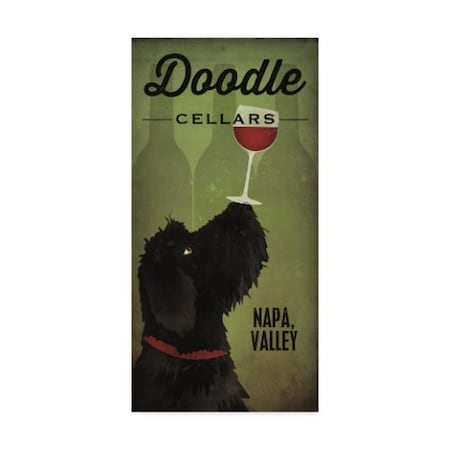 Ryan Fowler 'Doodle Wine Ii Black Dog' Canvas Art,12x24